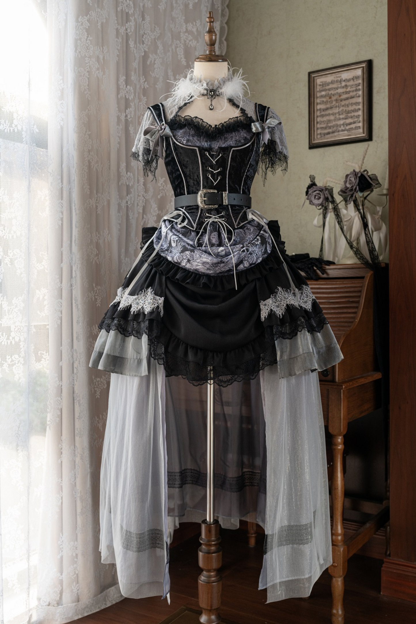 Dark Knight Rose Gothic Dark Cross Crachely Love Lolita Dress