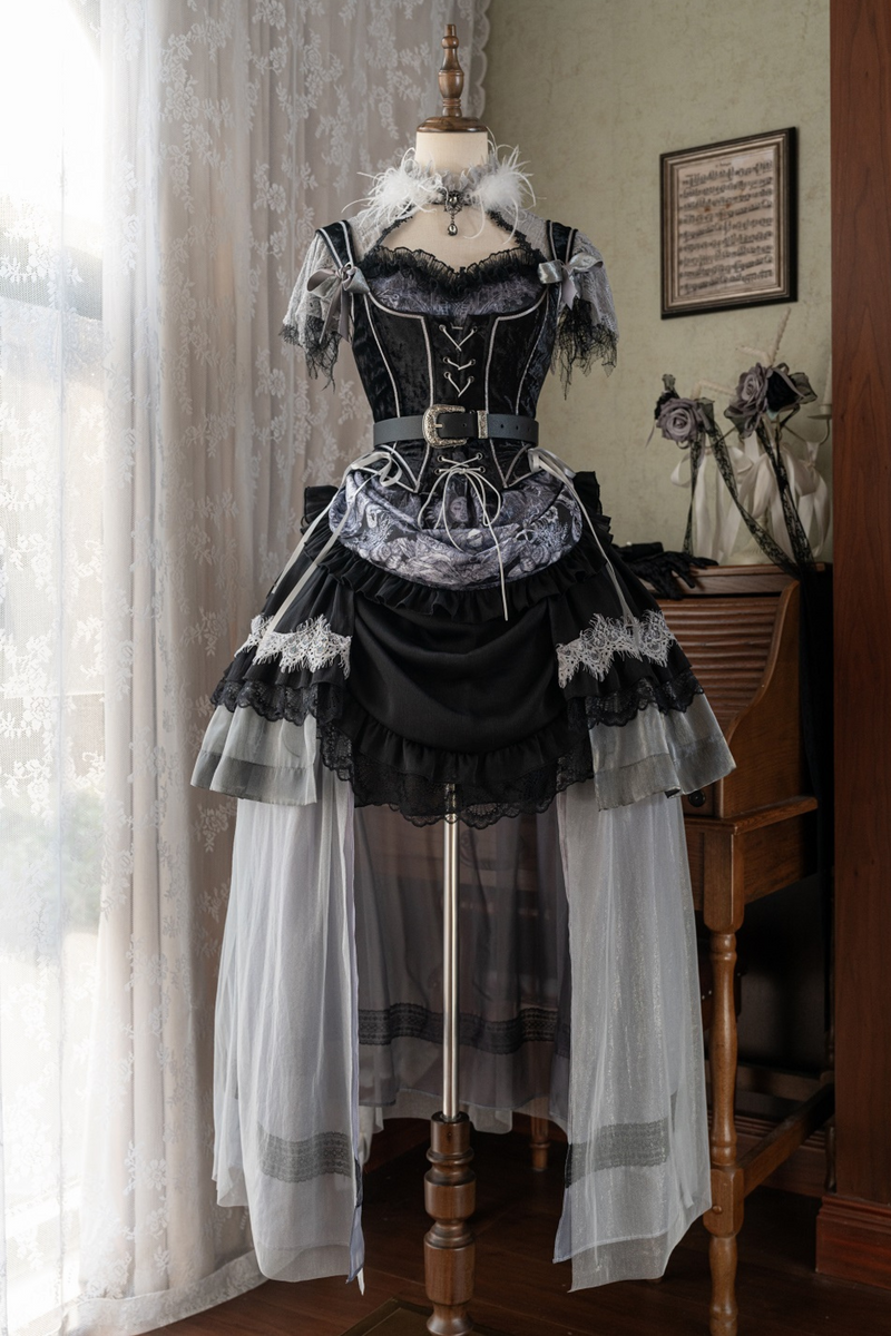 Dark Knight Rose Gothic Dark Cross Crachely Love Lolita Dress