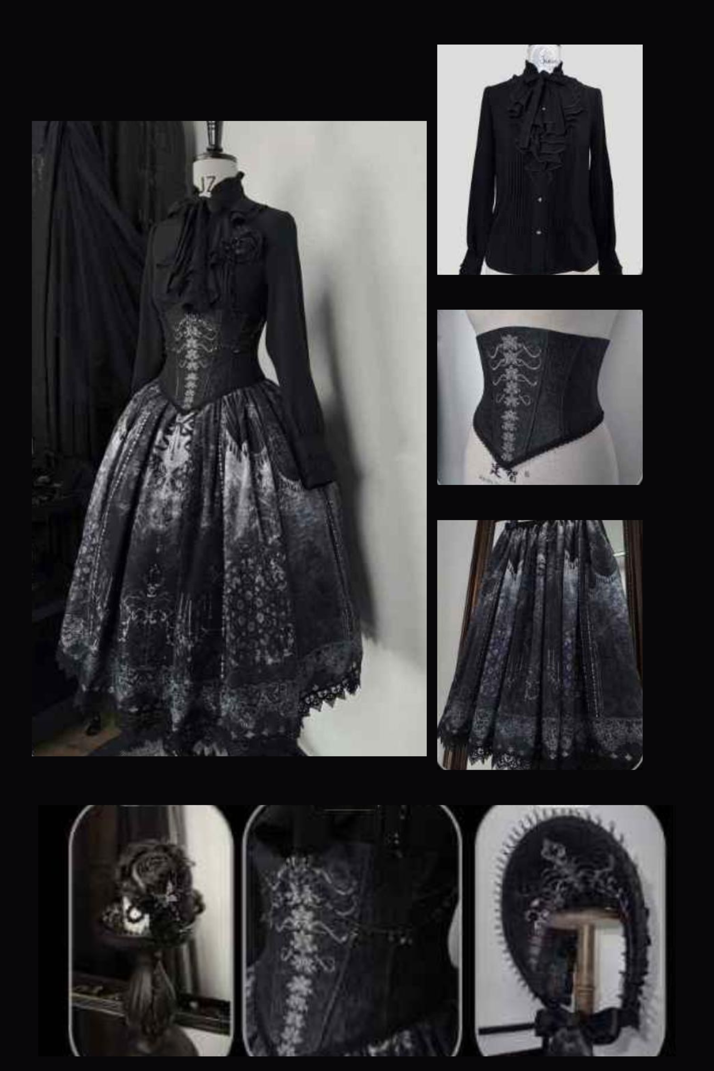Gothic Lolita Jumper Skirt + Jacket + Skirt + Shirt + Corset + Accessories