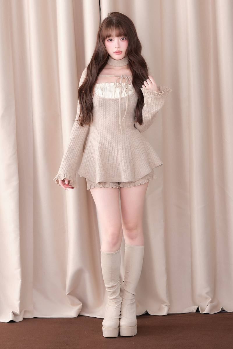 Ribbed Knit Dress + Shorts
