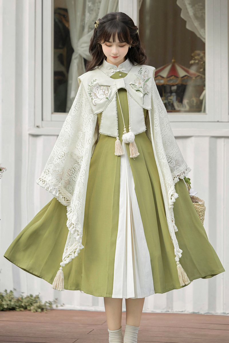 Retro Chinese Dress + Shawl