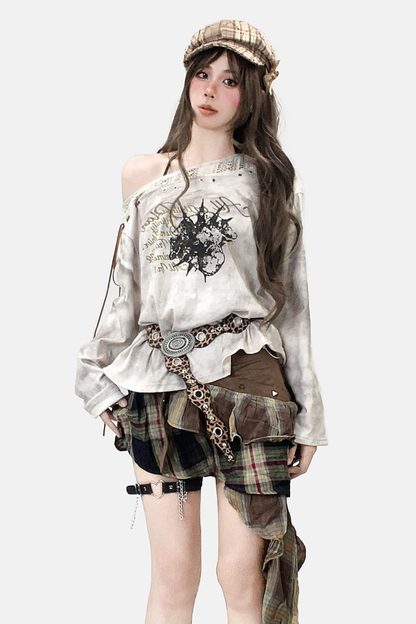 Off-shoulder Y2k Top