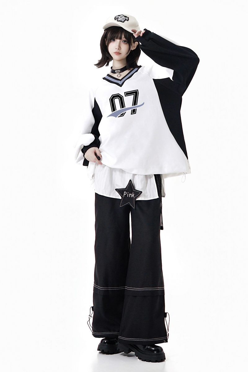 Mode Sweatshirt + Waist Skirt + Pants + Shirt