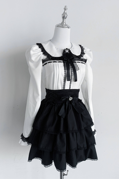 Dark Lace Top + Skirt