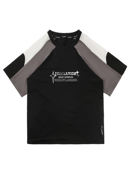 Circulating Star Black Gray Raglan Sporty T-shirt + Pants
