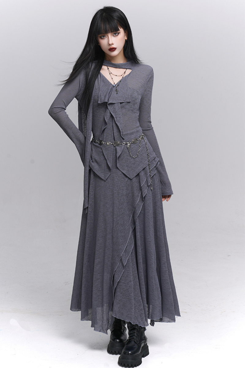 Dark Top + Long Skirt