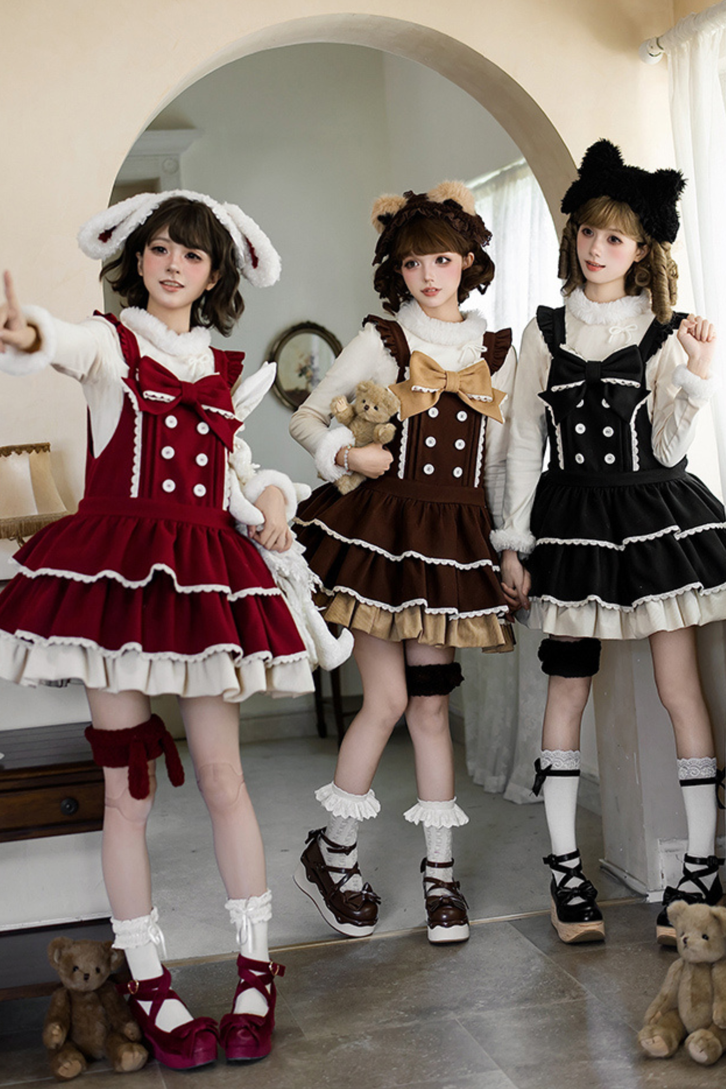 Doll Lolita Dress + Top + Animal Leg Loops + Animal Headband