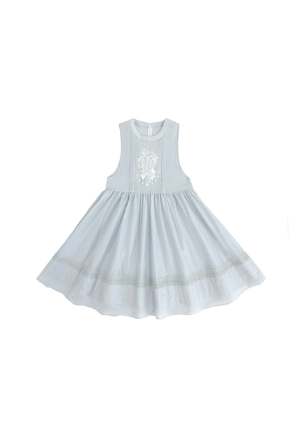 Pure White Chinese Dress + Cover Apron + Belt