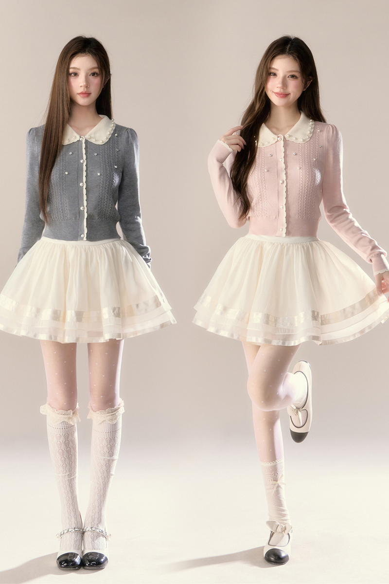 Sweet Island Doll Cardigan + Tight Skirt