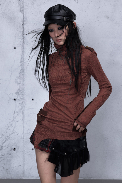 Retro Asymmetric Knit Sweater