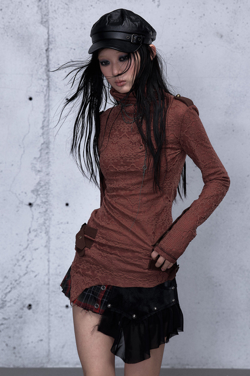 Retro Asymmetric Knit Sweater