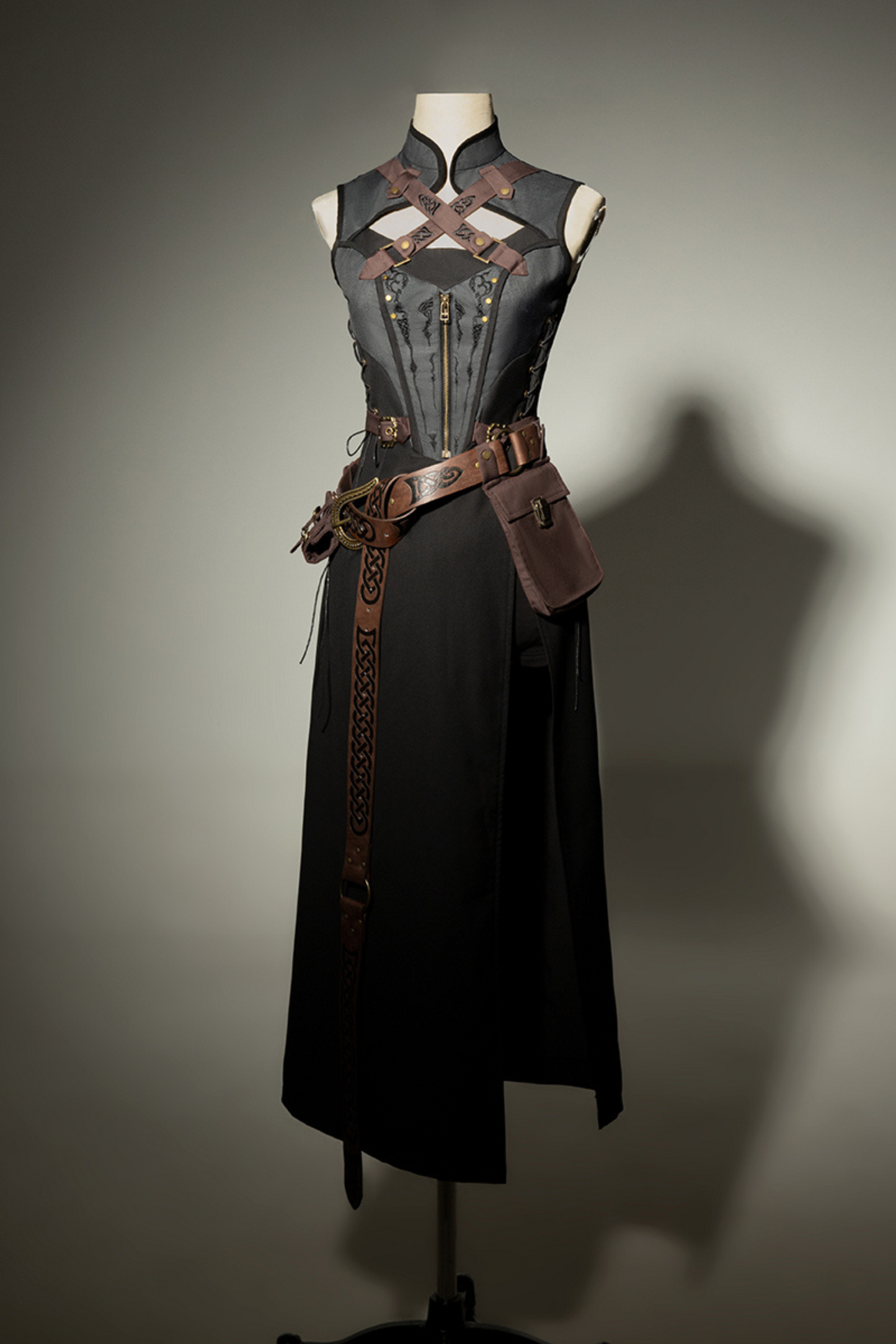 [reserved Item] Punk Style Dark Gothic Dress + Shorts + Shawl + Sleeves + Belt Bag