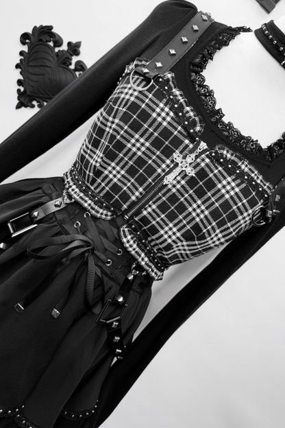 Dark Galaxy Lace Gothic Top + Skirt