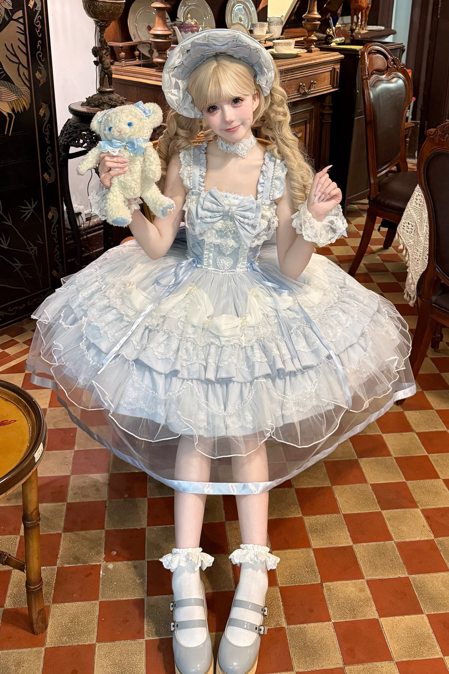 Sweet Ruffle Tiered Lolita Dress