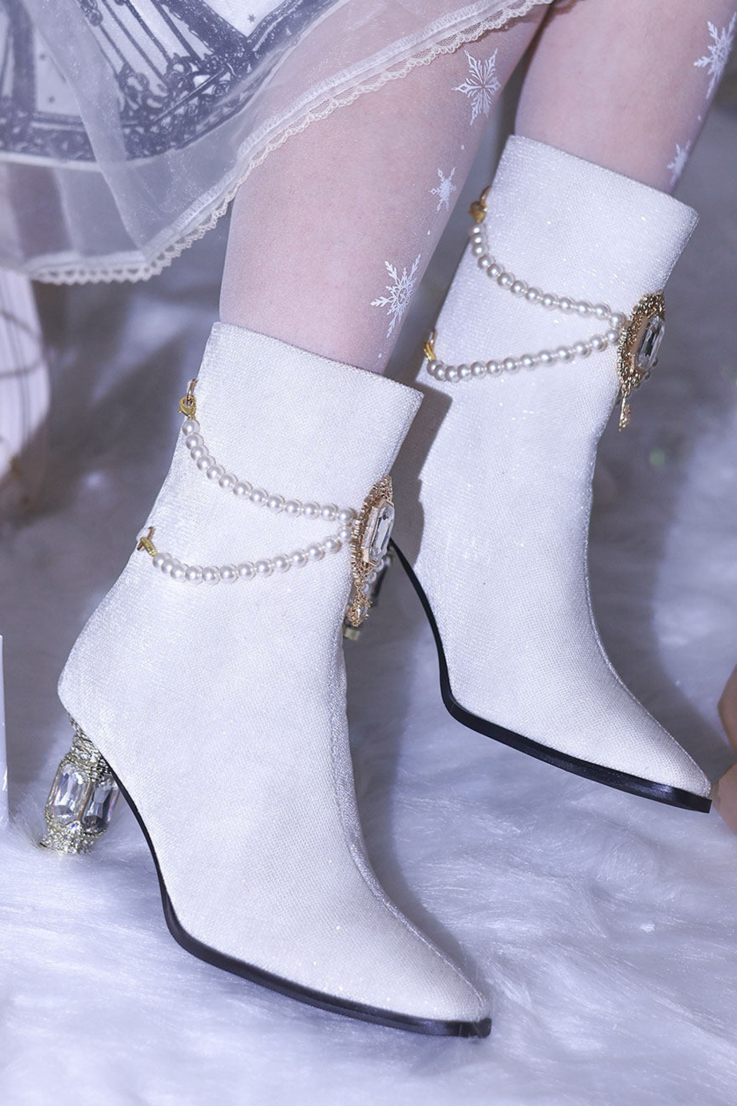 Gemstone Bow Lolita Boots