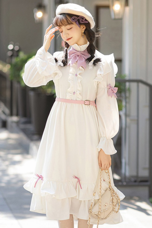 French Retro Girly Dress + Ribbon