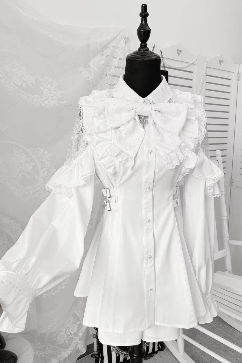Lace Off Shoulder Design Dress + Shorts
