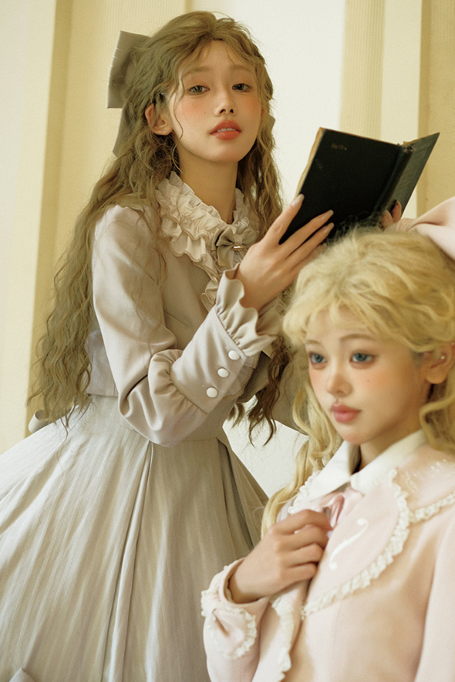 [pre-order] Retro College Lolita Dress + Sweet Ribbon Set