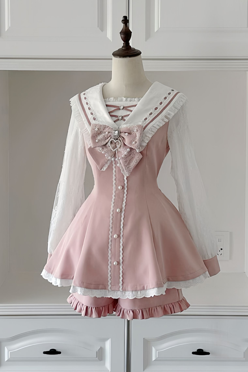 Jirai Sweetheart Peplum Top + Shorts