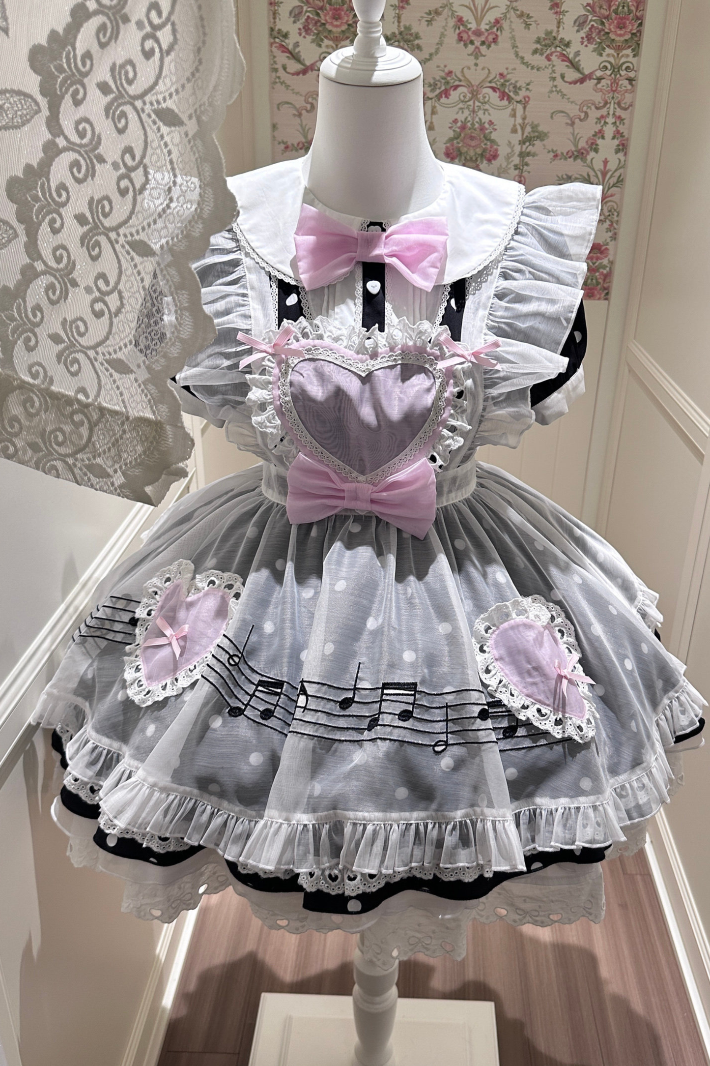 Heartbeat Dot Dress + Sheer Apron