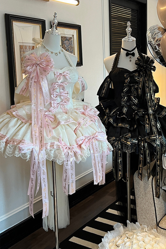 Many Logo Ribbon Princess Dress + Badge + Head Accessory + Tail
