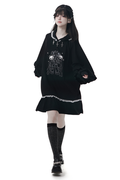 Big Swing Shirt Design Top + Hooded Dress + Long Culottes