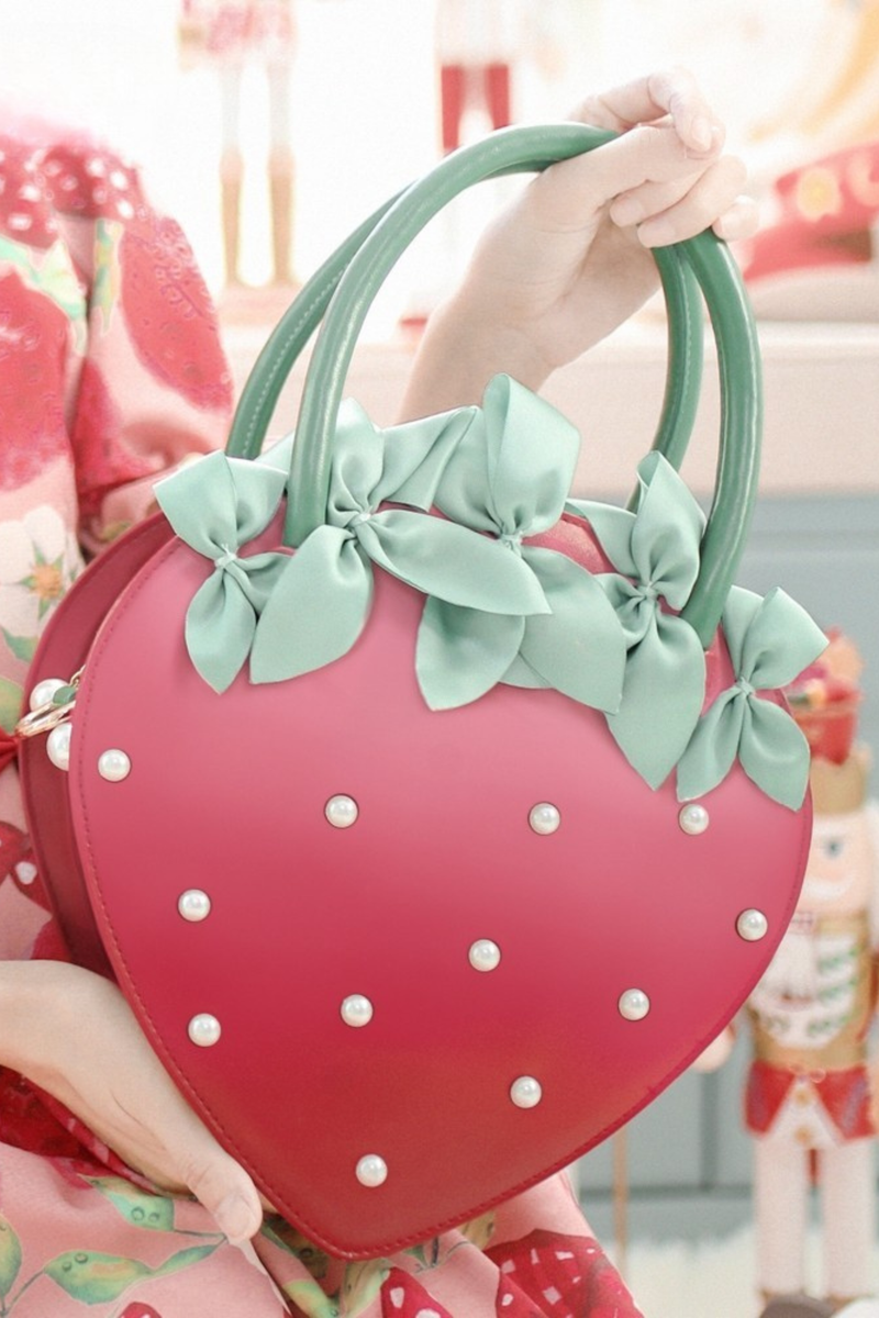 Strawberry Pearl Bow Handbag