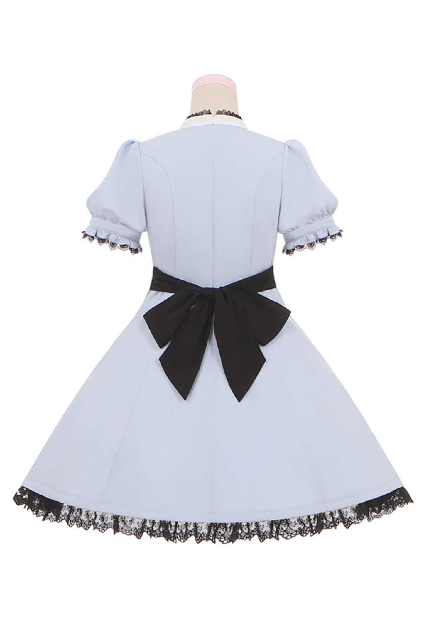 Lace Puff Sleeve Dress + Ribbon Clip