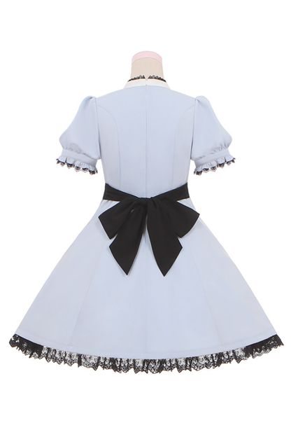 Lace Puff Sleeve Dress + Ribbon Clip