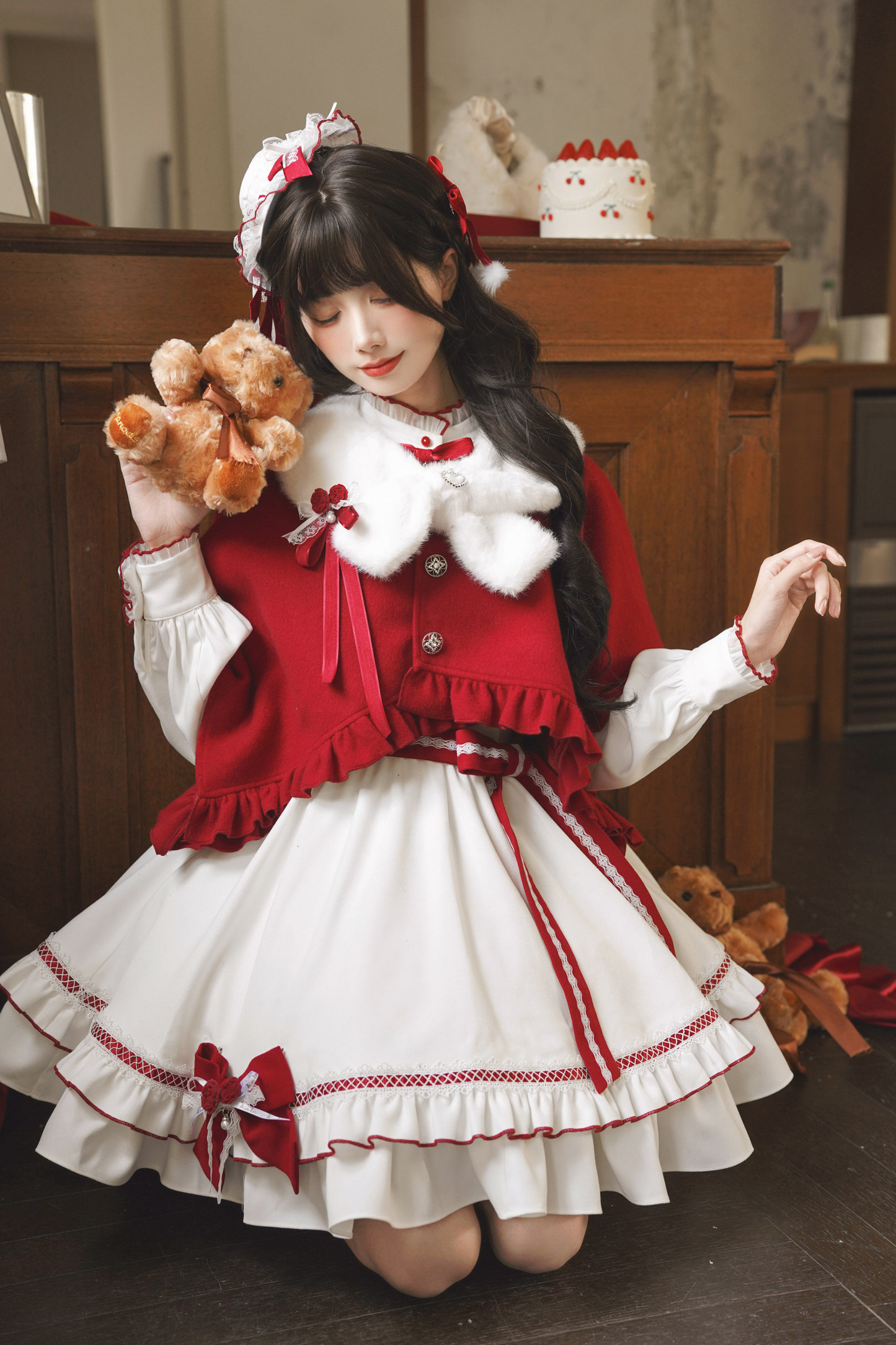 Red Wish Cape + Dress + Belt