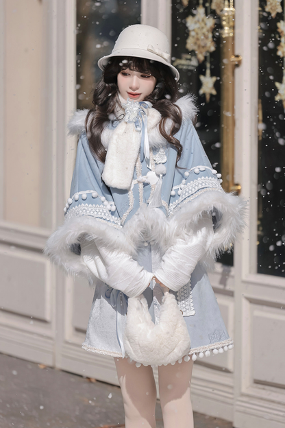 China Snow Lolita Jacket + Top + Skirt + Scarf