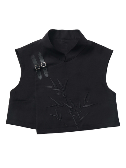 New Chinese-style Bamboo Print Black White Design Suit
