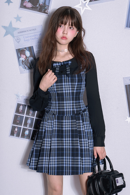 Plaid Fake Two Piece Dress