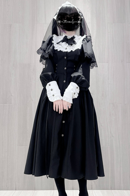 Gothic Layered Lace Long Dress