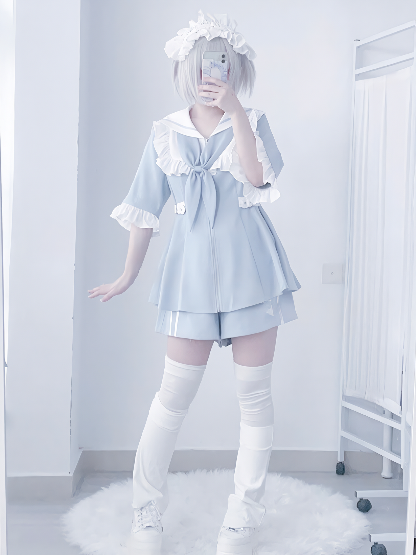 [angel Style] Aqua Medical Dress + Shorts Set