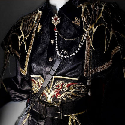 [pre-order] Dark Fantasy Embroidery Cape + Shirt + Corset Train + Pants/skirt Complete Set + Full Set