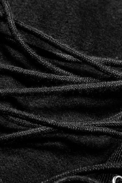 Black Hooded Ripped Gothic Sweater