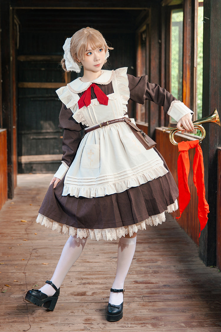 [violent Maid] Long Puff Sleeves Bowknot Classic Lolita Dress 2 Colors