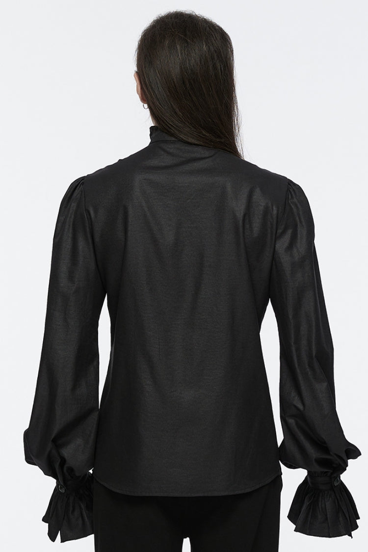 Black Long Puff Sleeves Lace Gothic Blouse
