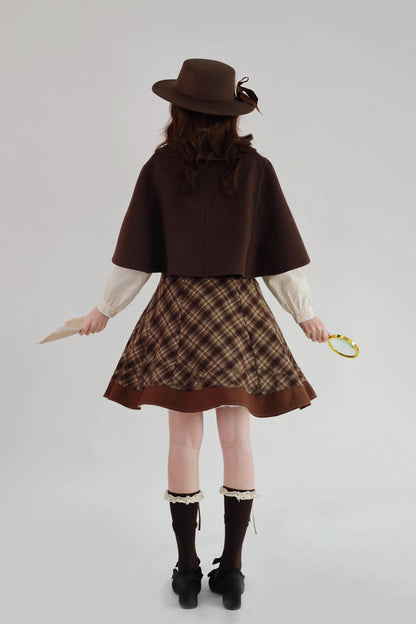 Brown [broken Pocket Watch] Sleeveless Printed Classic Lolita Bust-support Jsk Dress