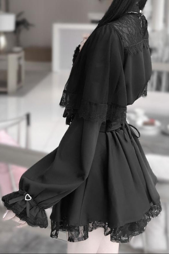 [pre-order] Mine Series Clear Lace Ribbon Top + Pearl Skirt Set