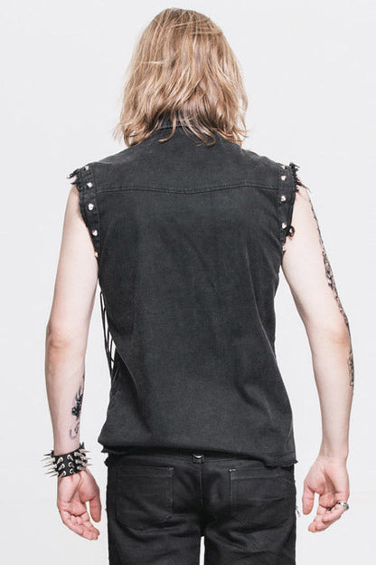 Black Rock Unedged Sleeveless Faded Punk Blouse