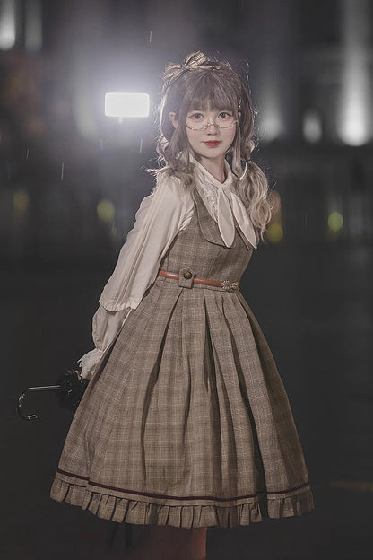 Princess Lost in the Fog Ruffle College Style Classic Lolita Jsk Dress 2 Colors