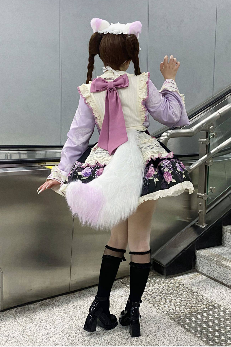Chinese-style Lolita Top + Skirt + Apron + Headband + Bonnet