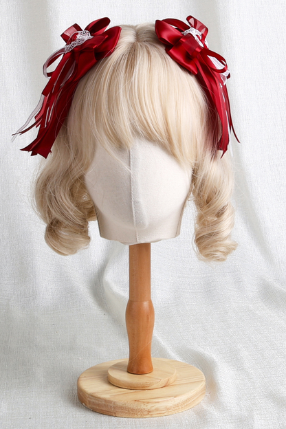 Rose Lace Lolita Bonnet + Hat + Hairband + Clip Hat + Crown