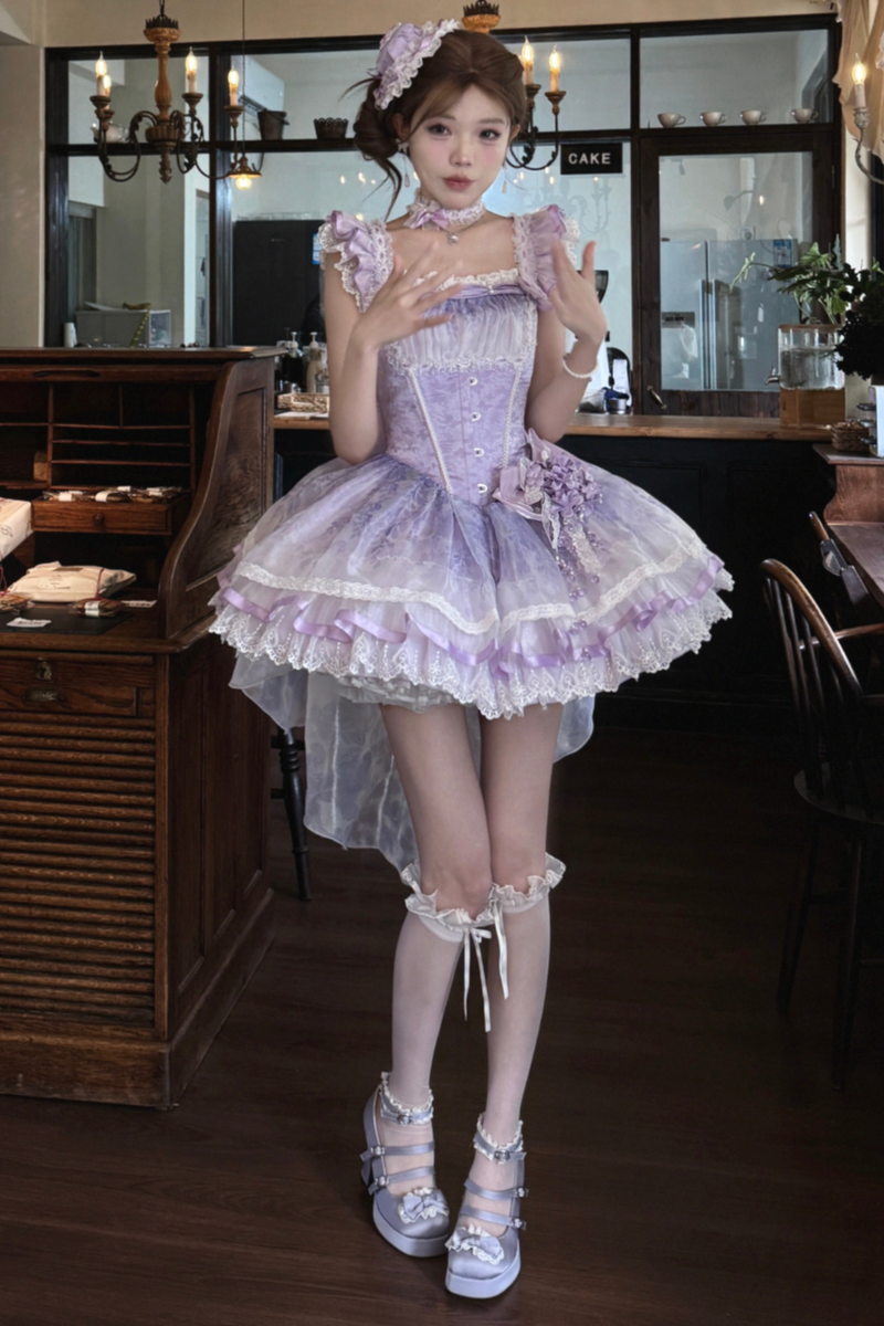 [pre-order] Ballet Style Dress + Hat + Headband + Ribbon Tail