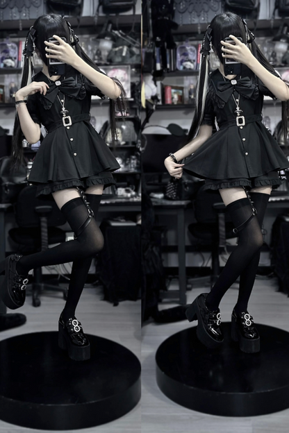[pre-order] Dark Sweet Sailor Top + Ruffled Shorts