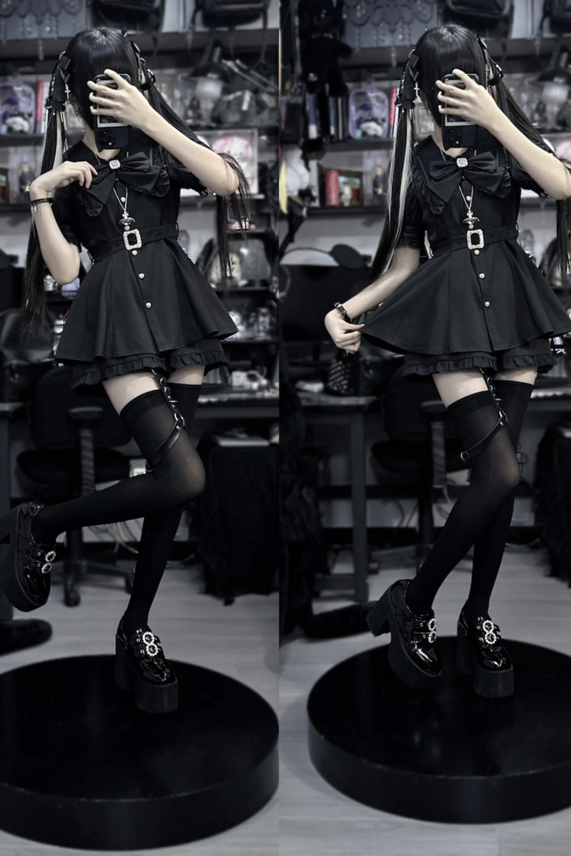 [pre-order] Dark Sweet Sailor Top + Ruffled Shorts