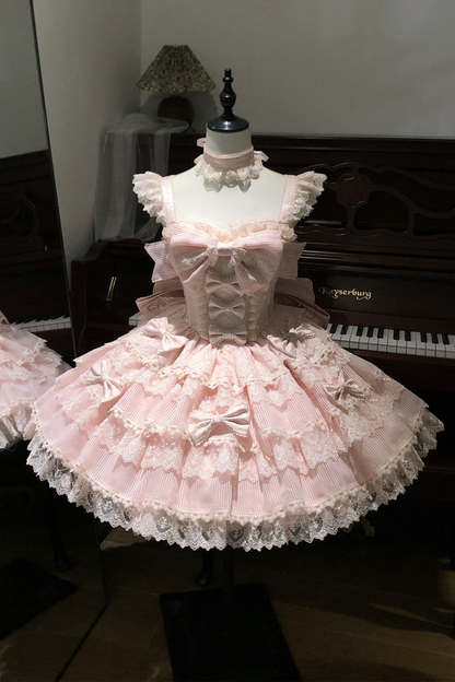 [pre-order] Princess Ballet Tiered Lolita Dress + Headband + Necklace + Sleeves + Tail