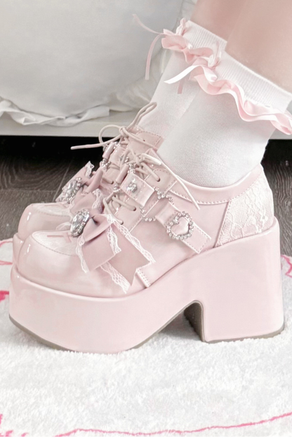 Dark Sweet Love Ribbon Shoes